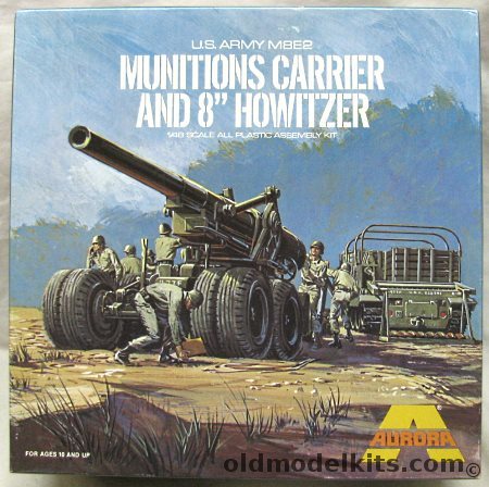 Aurora 1/48 M8 Munitions Carrier and 8 Inch Howitzer, 333-350 plastic model kit